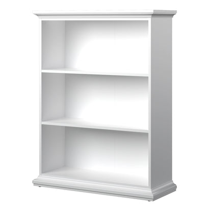 Paris Low Bookcase in White