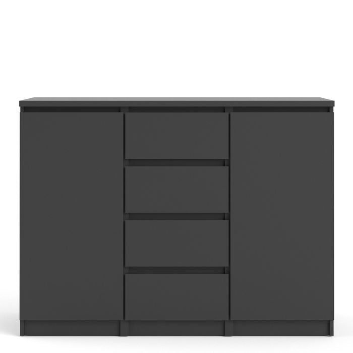 Naia Sideboard 4 Drawers 2 Doors in Black Matt