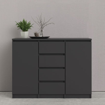 Naia Sideboard 4 Drawers 2 Doors in Black Matt