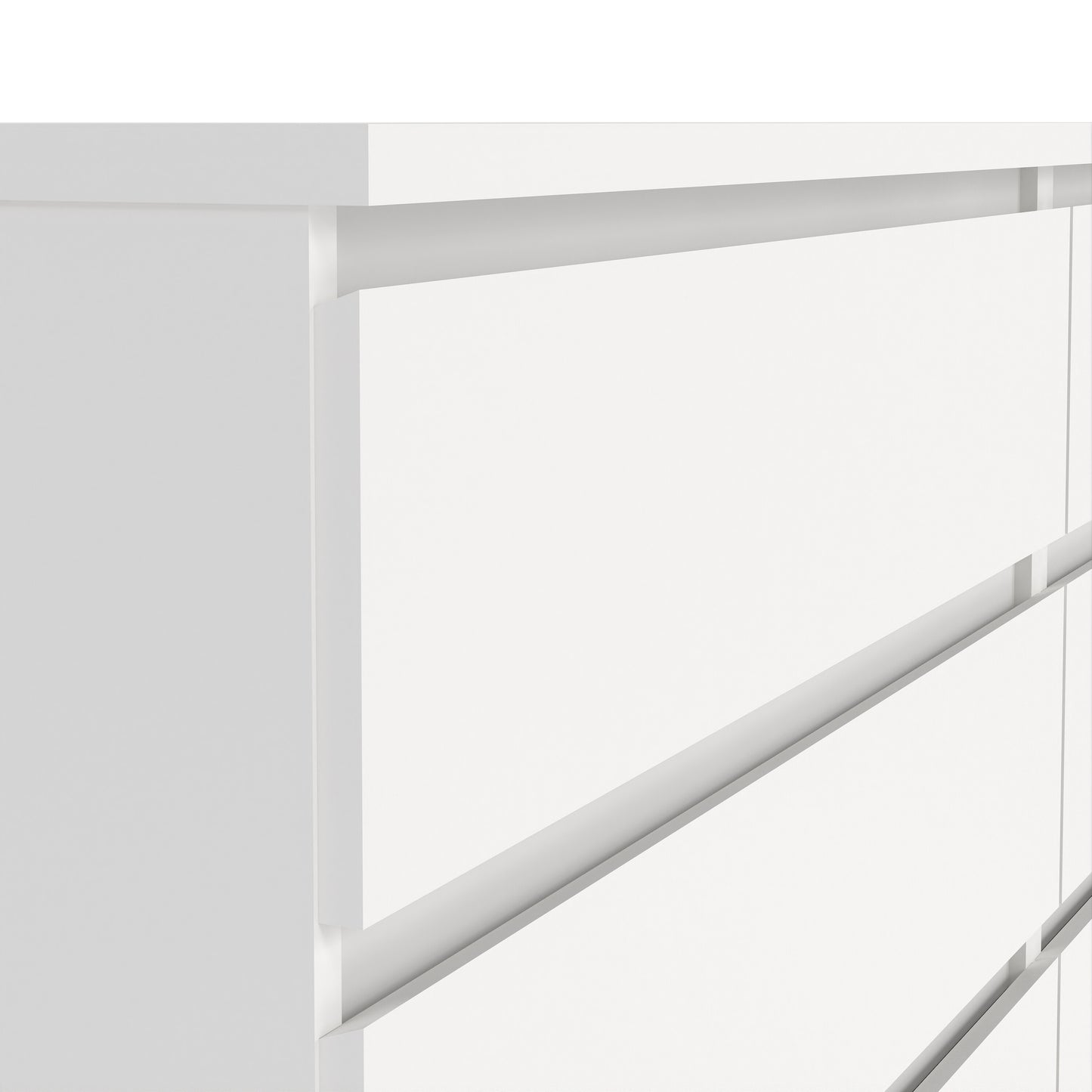 Naia Wide Chest of 6 Drawers (3+3) in White