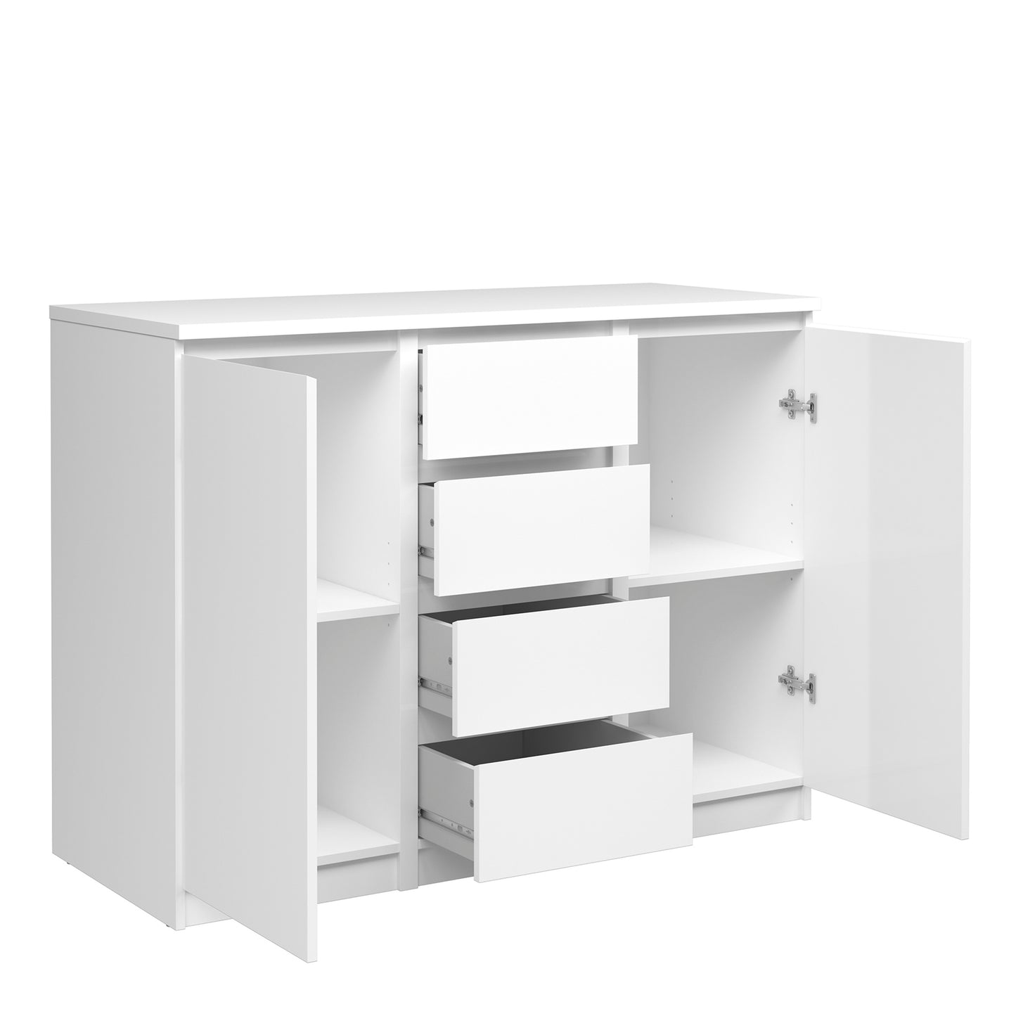 Naia Sideboard - 4 Drawers 2 Doors in White High Gloss