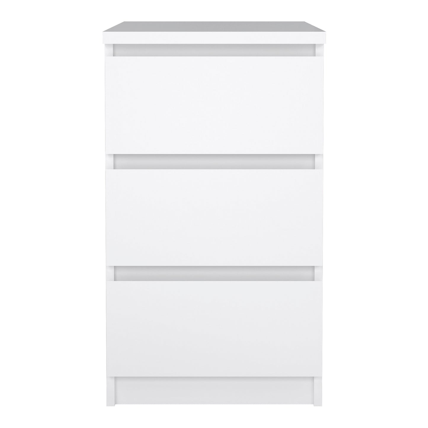 Naia Bedside 3 Drawers in White High Gloss