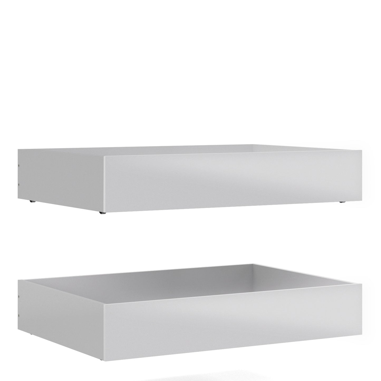 Naia Set of 2 Underbed Drawers (for Single or Double Beds) in White High Gloss