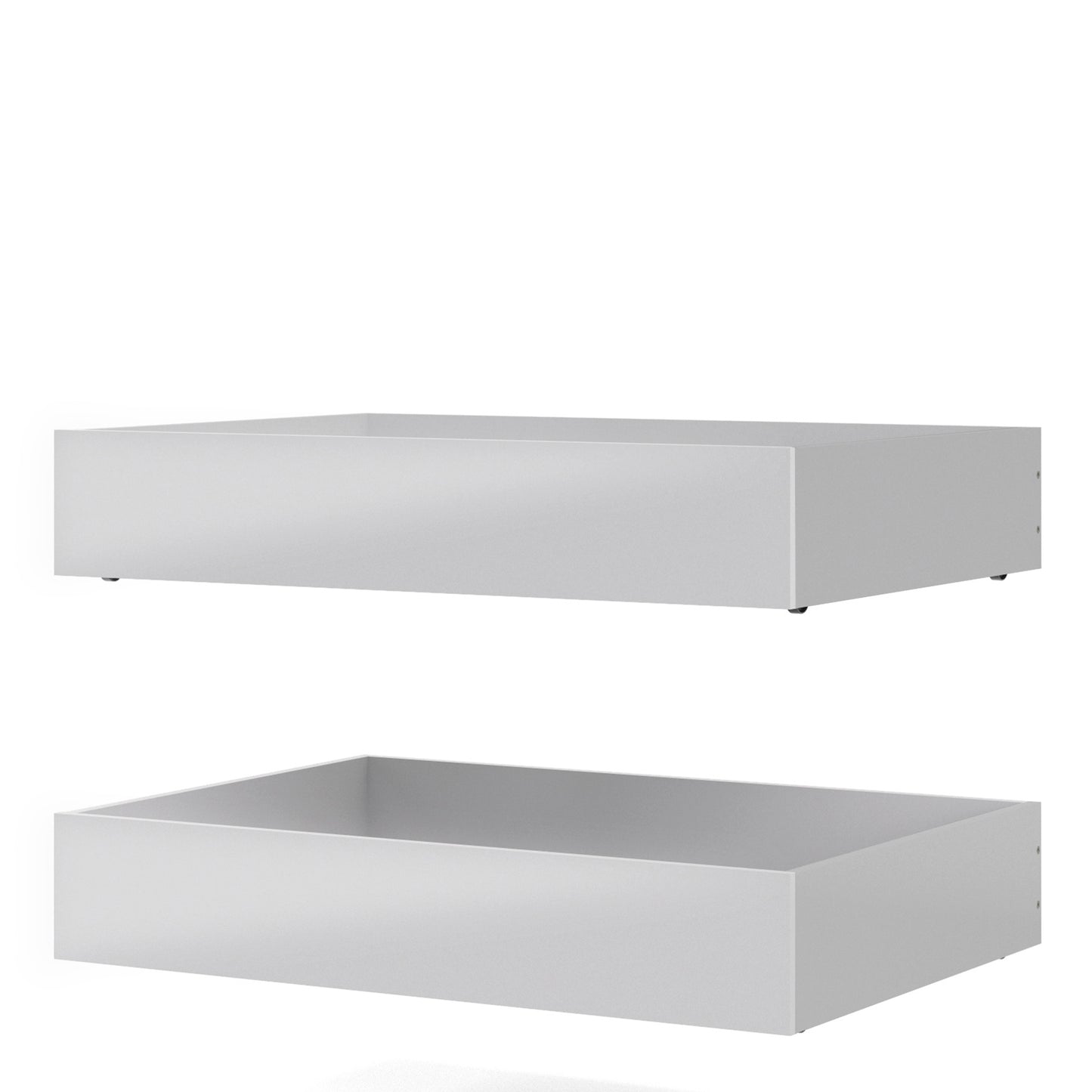 Naia Set of 2 Underbed Drawers (for Single or Double Beds) in White High Gloss