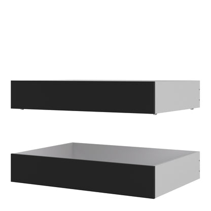 Naia Set of 2 Underbed Drawers (for Single or Double Beds) in Black Matt