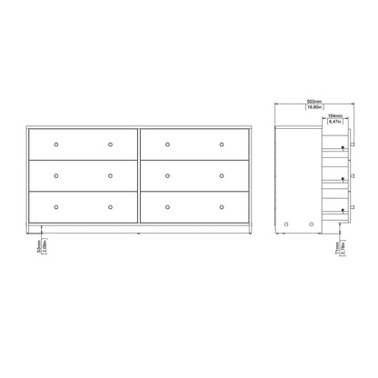 May Chest of 6 Drawers (3+3) in Jackson Hickory Oak