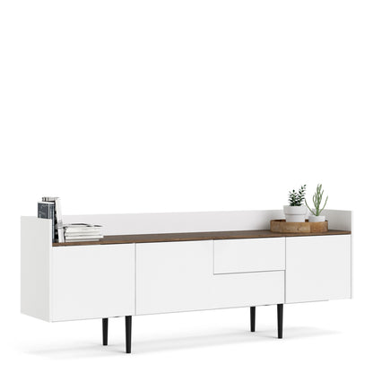 Unit Sideboard 2 Drawers 3 Doors in White and Walnut