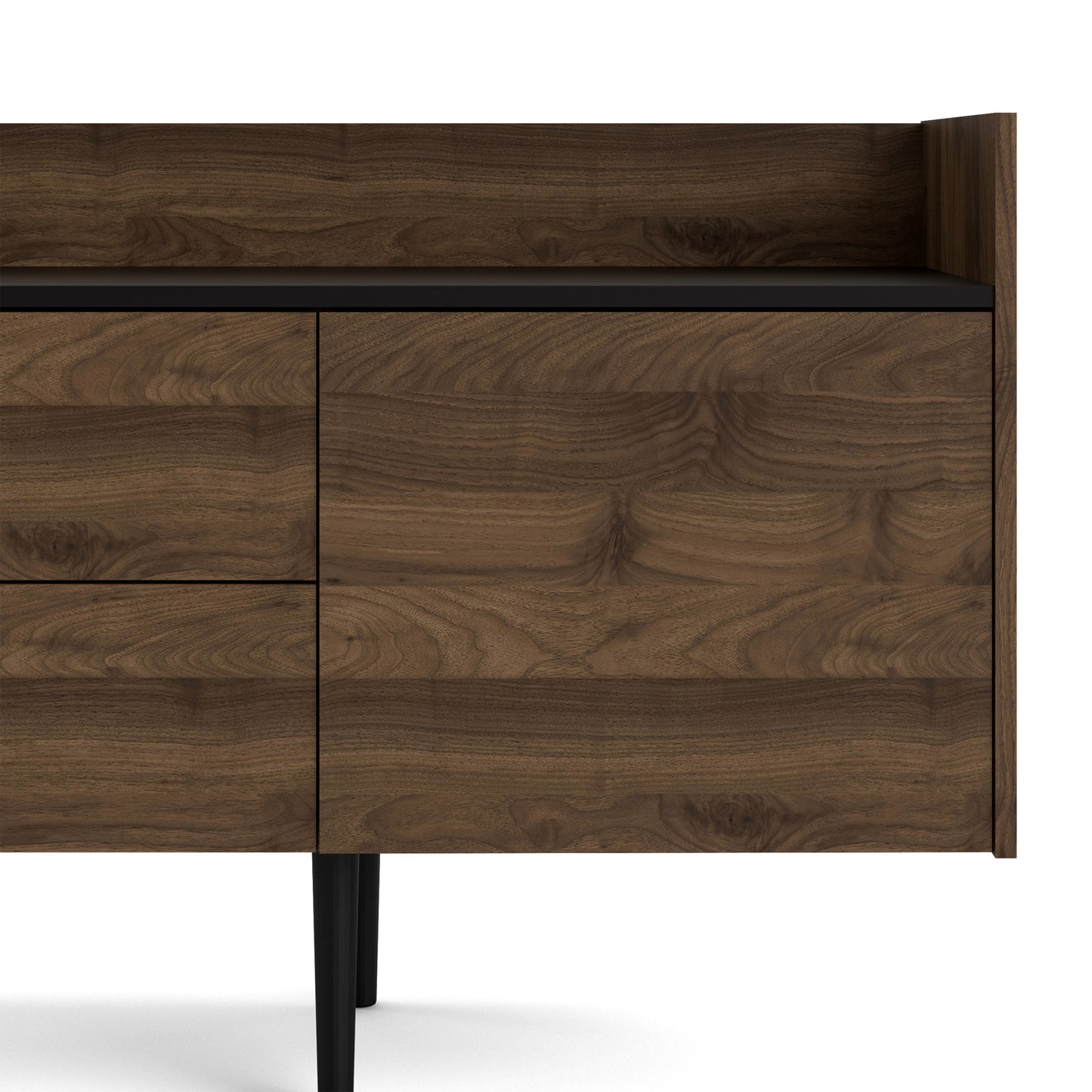 Unit Sideboard 2 Drawers 3 Doors in Walnut and Black