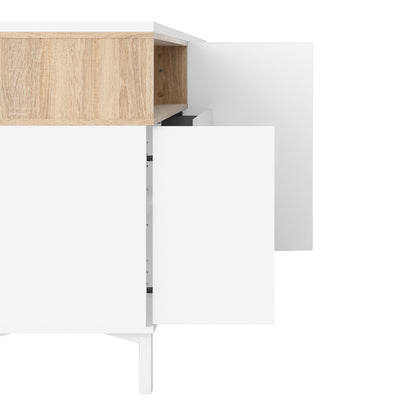 Roomers Sideboard 3 Drawers 3 Doors in White and Oak