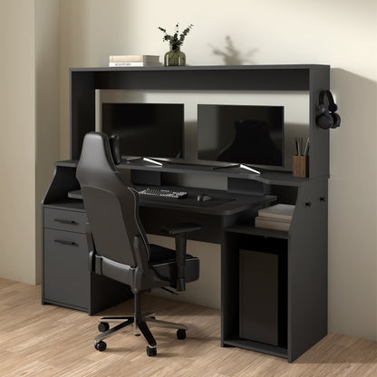 Function Plus Gaming Desk with 1 Door 1 Drawer