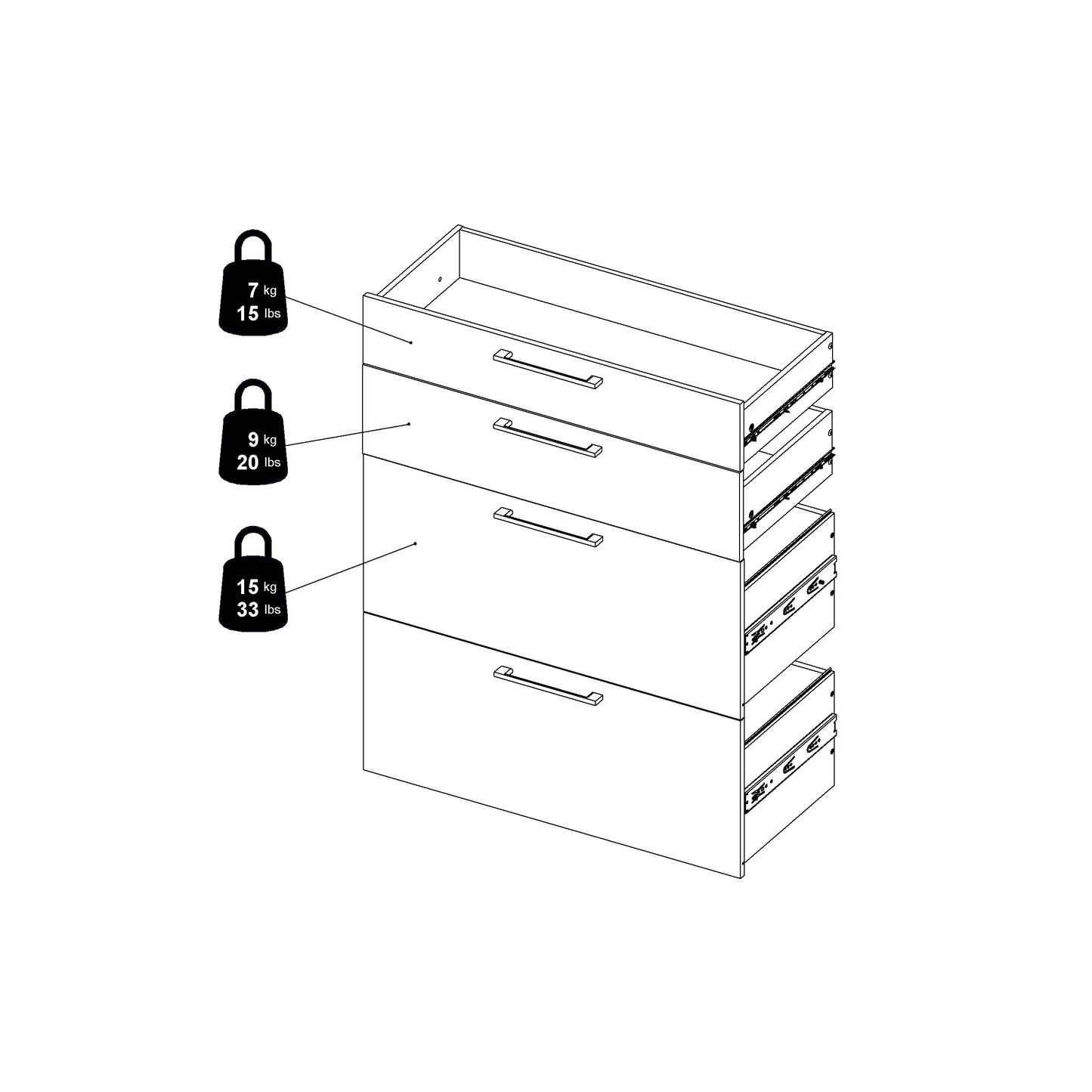 Prima Bookcase 1 Shelf With 2 Drawers 2 File Drawers In Black Woodgrain