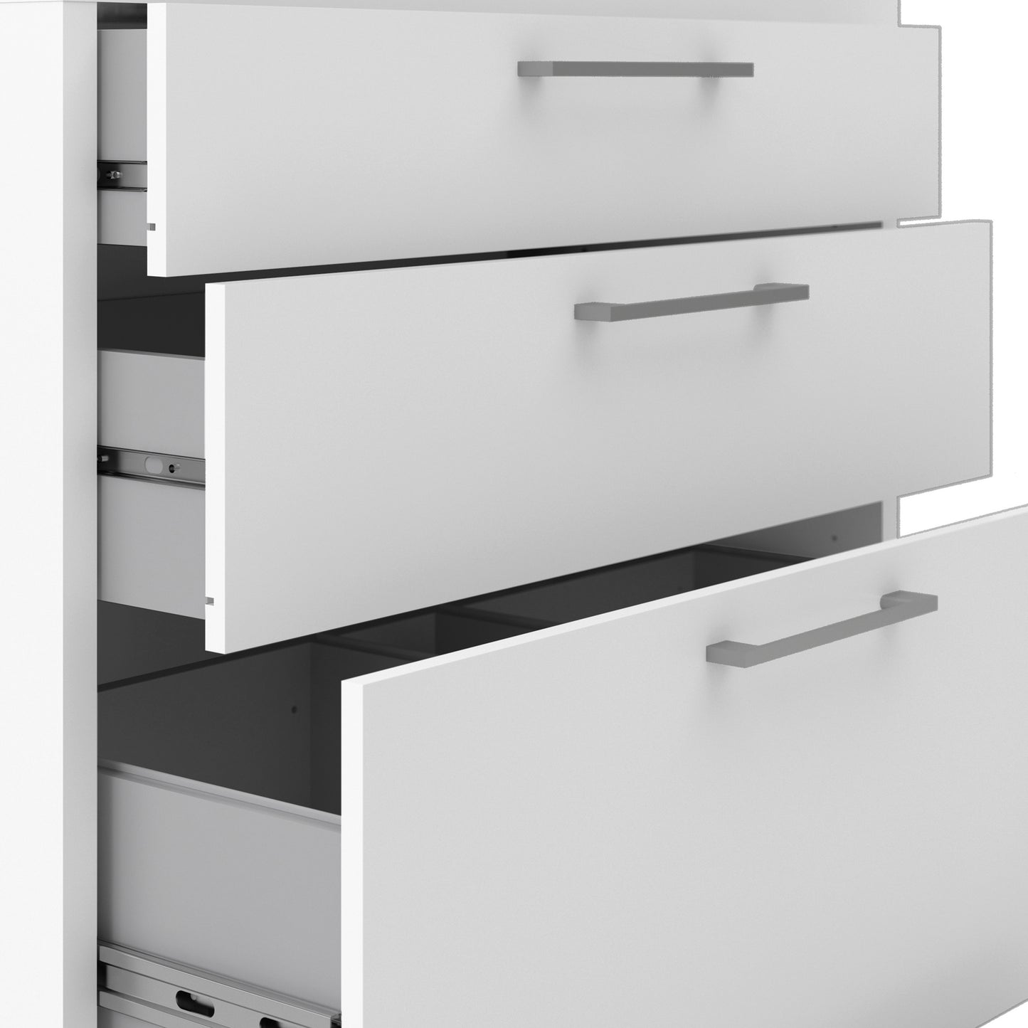 Prima Bookcase 2 Shelves with 2 Drawers 2 File Drawers in White