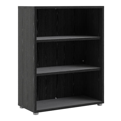 Prima Bookcase 2 Shelves in Black Woodgrain