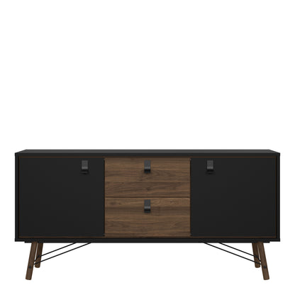 Ry Sideboard 2 Doors 2 Drawers in Matt Black Walnut