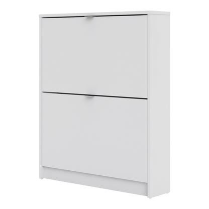 Shoes Shoe Cabinet 2 Flip Down Doors and 1 layer in White