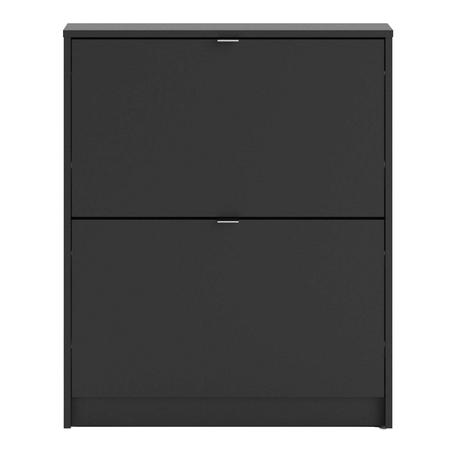 Shoes Shoe Cabinet 2 Flip Down Doors and 1 layer in Matt Black