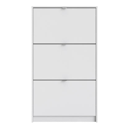 Shoes Shoe Cabinet 3 Flip Down Doors and 1 layer in White