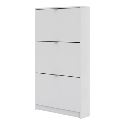 Shoes Shoe Cabinet 3 Flip Down Doors and 1 layer in White