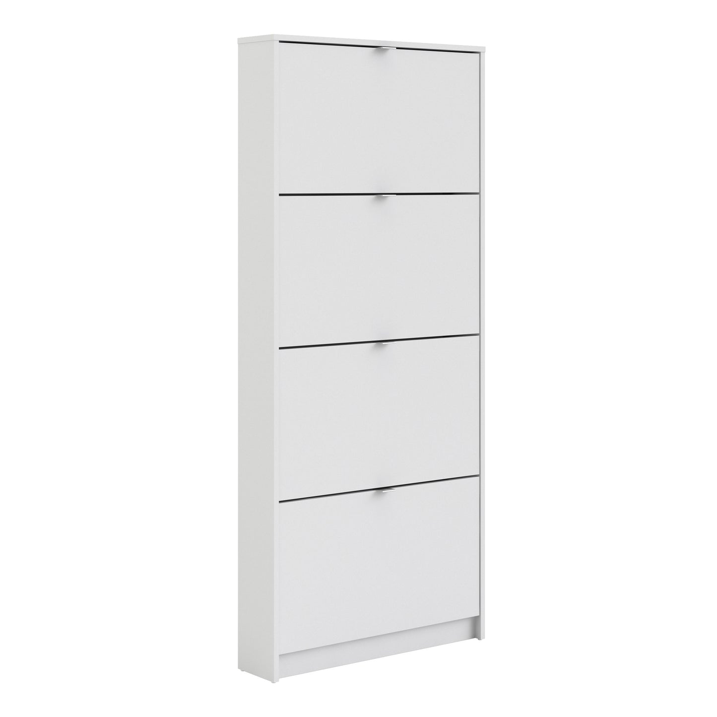 Shoes Shoe Cabinet 4 Flip Down Doors and 1 layer in White