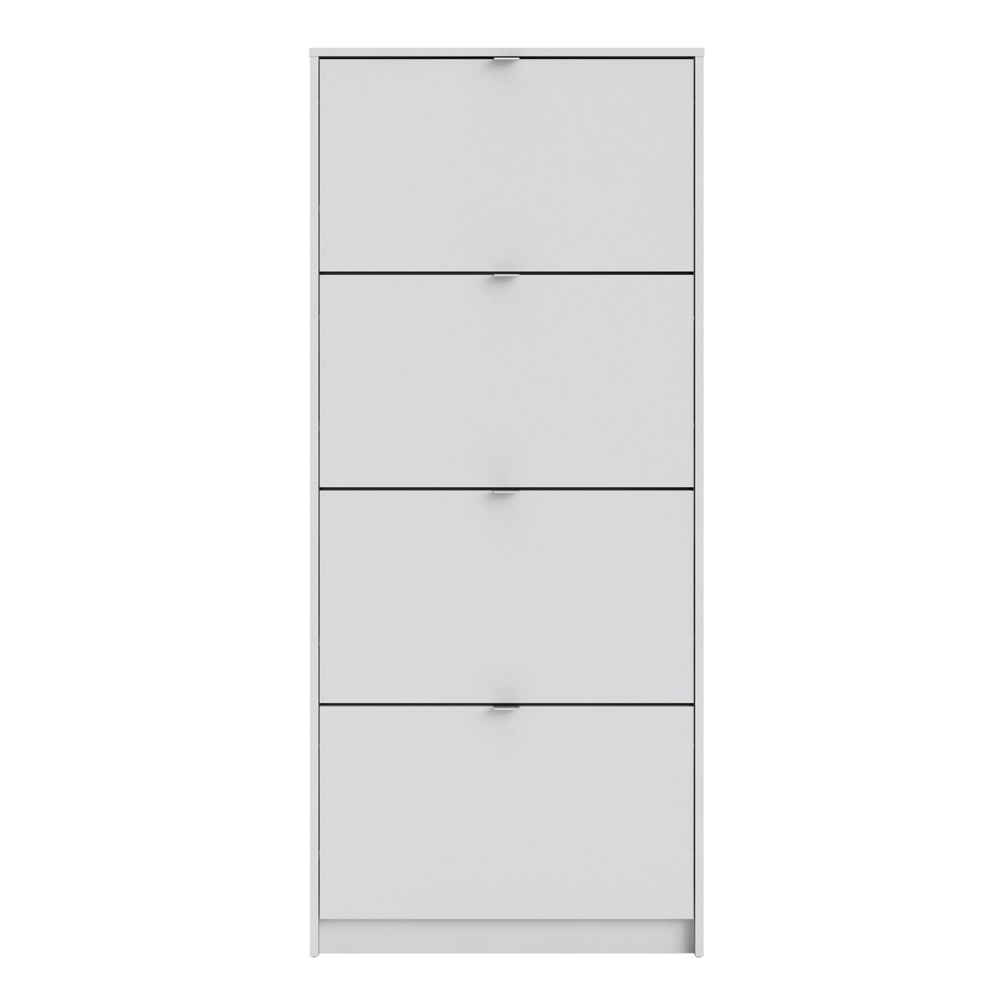 Shoes Shoe Cabinet 4 Flip Down Doors and 1 layer in White