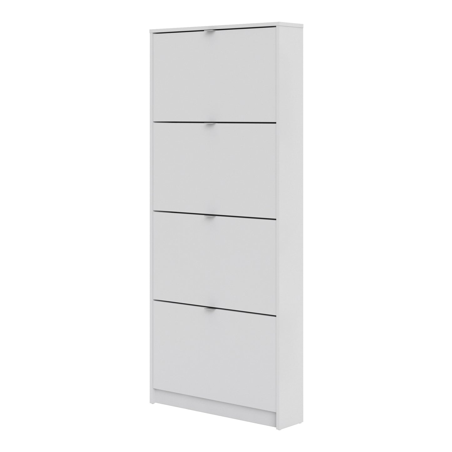 Shoes Shoe Cabinet 4 Flip Down Doors and 1 layer in White