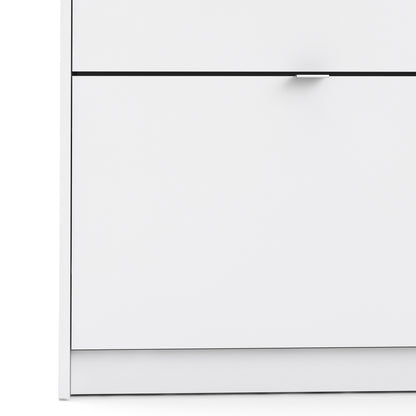 Shoes Shoe Cabinet 4 Flip Down Doors and 1 layer in White