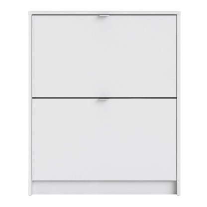 Shoes Shoe Cabinet 2 Flip Down Doors and 2 layers in White