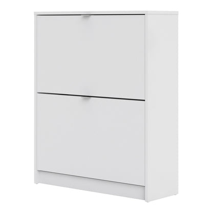 Shoes Shoe Cabinet 2 Flip Down Doors and 2 layers in White