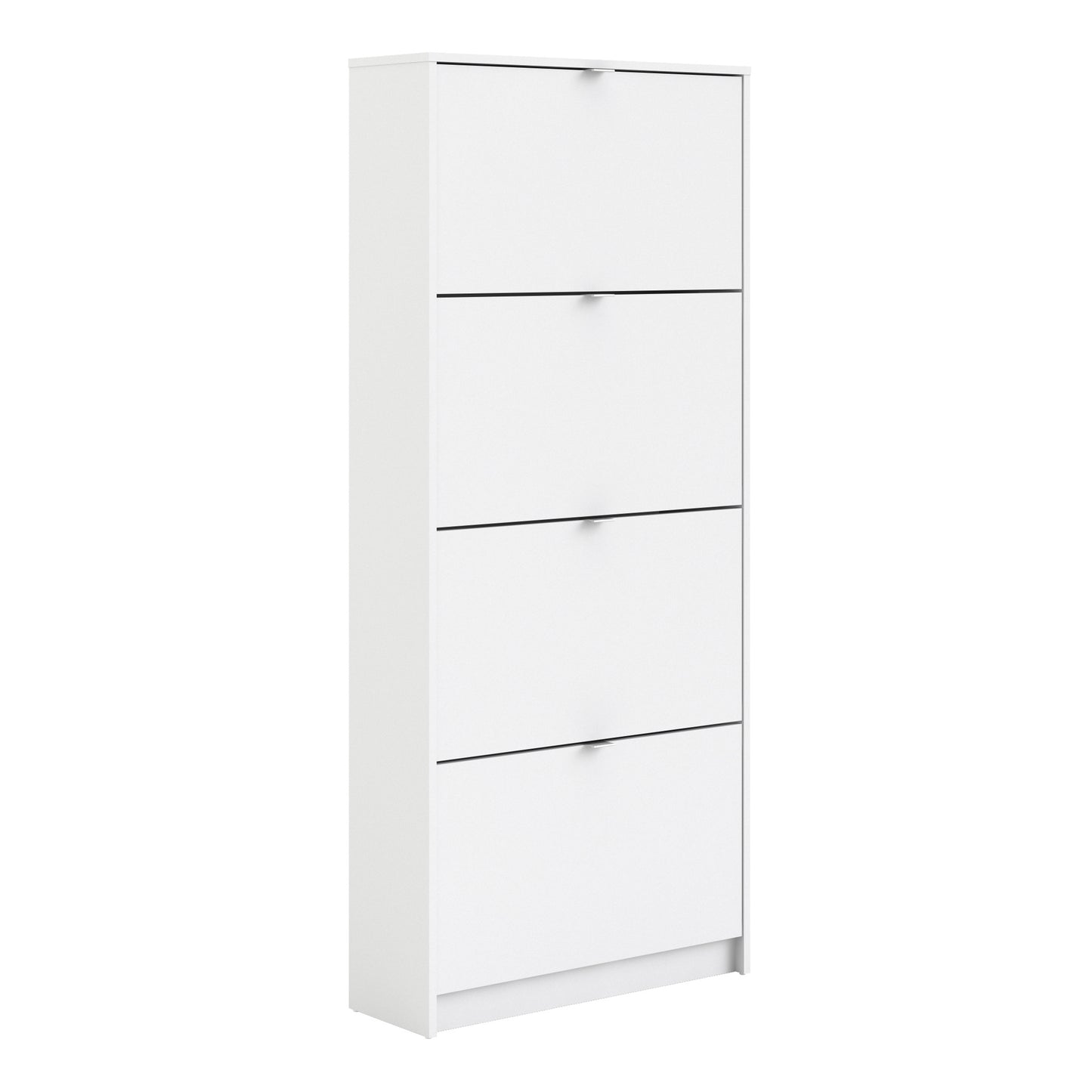 Shoes Shoe Cabinet 4 Flip Down Doors and 2 layers in White