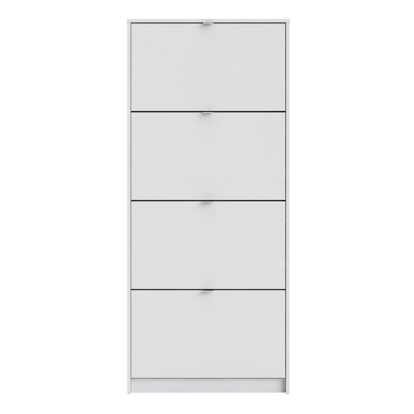 Shoes Shoe Cabinet 4 Flip Down Doors and 2 layers in White