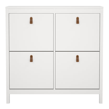 Barcelona Shoe Cabinet 4 Flip Down Doors in White