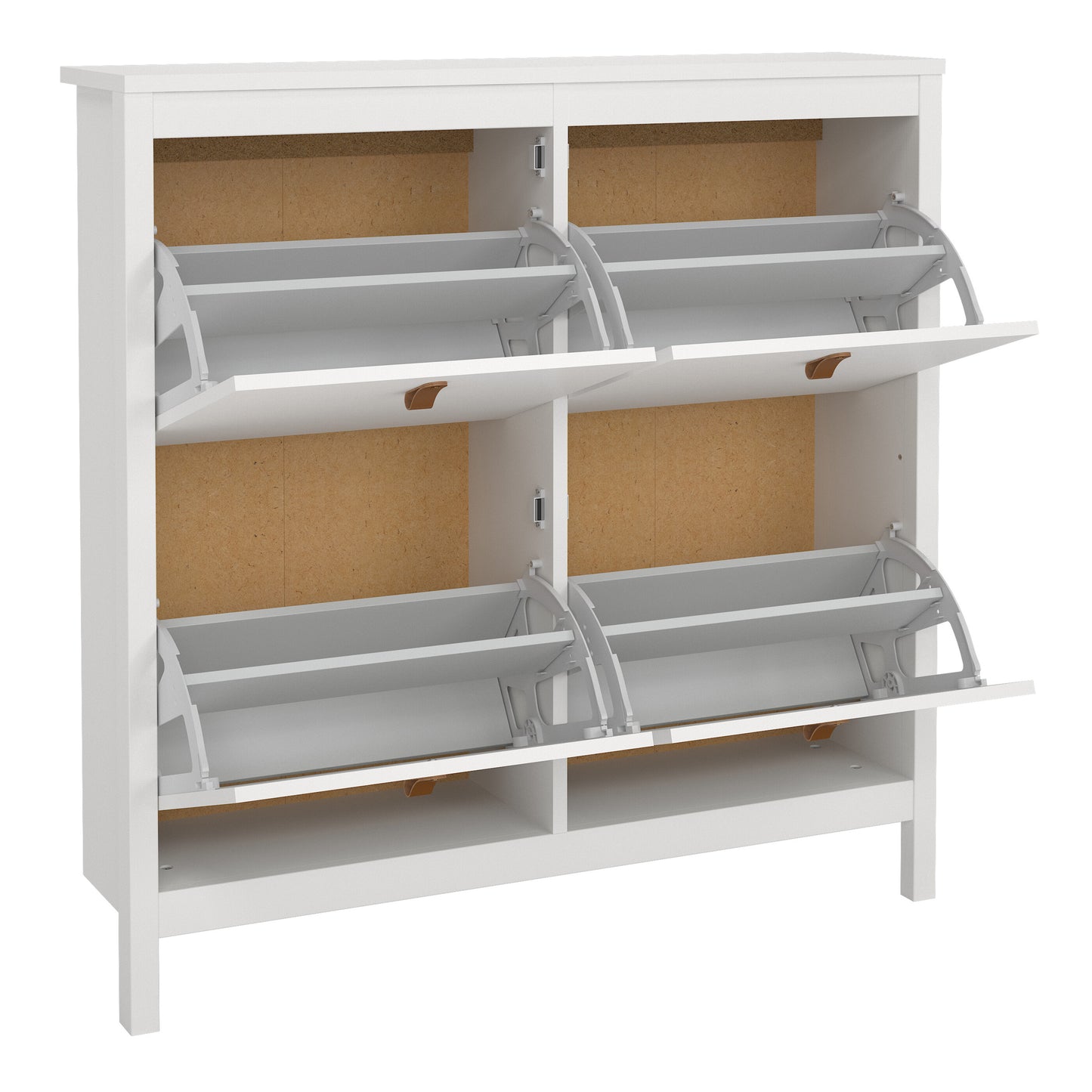 Barcelona Shoe Cabinet 4 Flip Down Doors in White