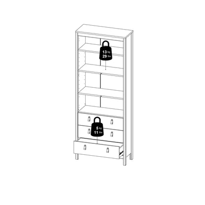 Barcelona China Cabinet 2 Doors with Glass + 3 Drawers in Jackson Hickory Oak