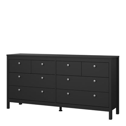 Madrid Double Dresser 4+4 Drawers in Matt Black