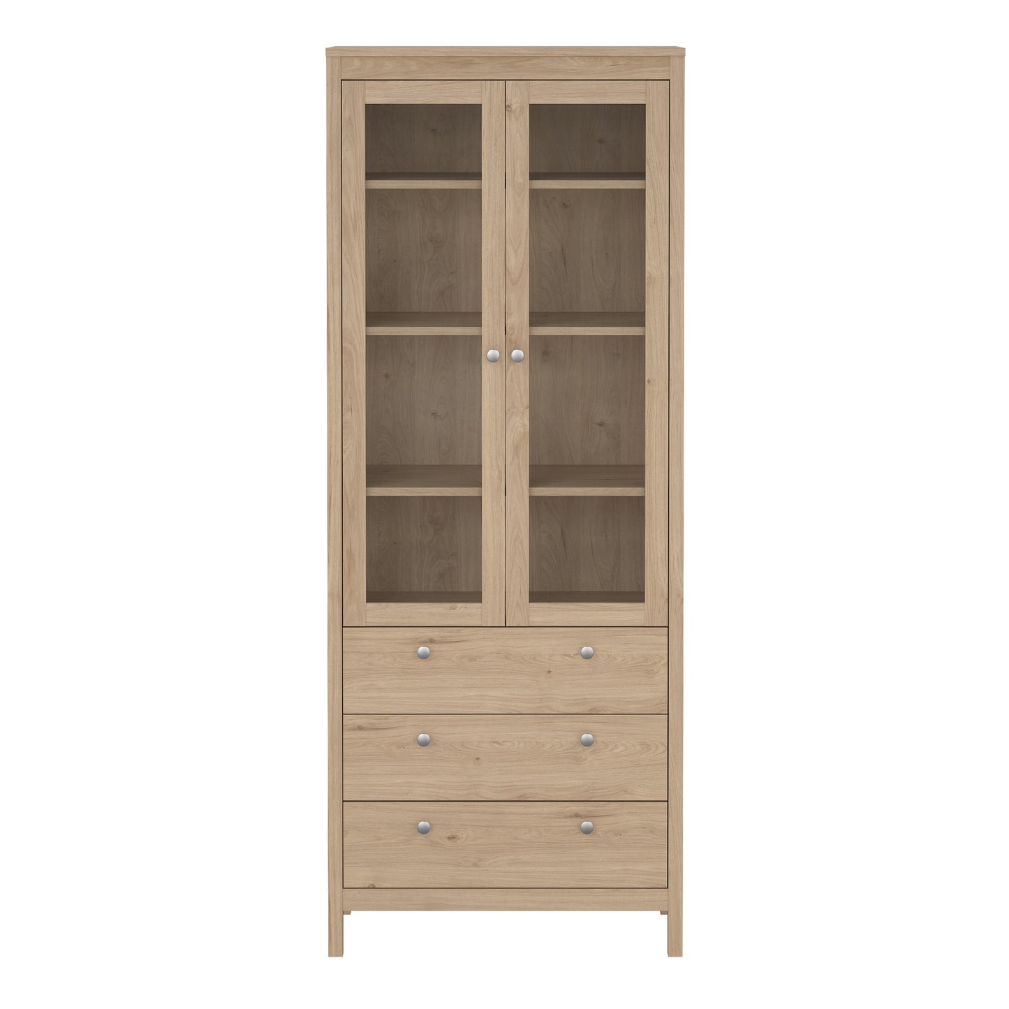 Madrid China Cabinet 2 Doors with Glass + 3 Drawers in Jackson Hickory Oak