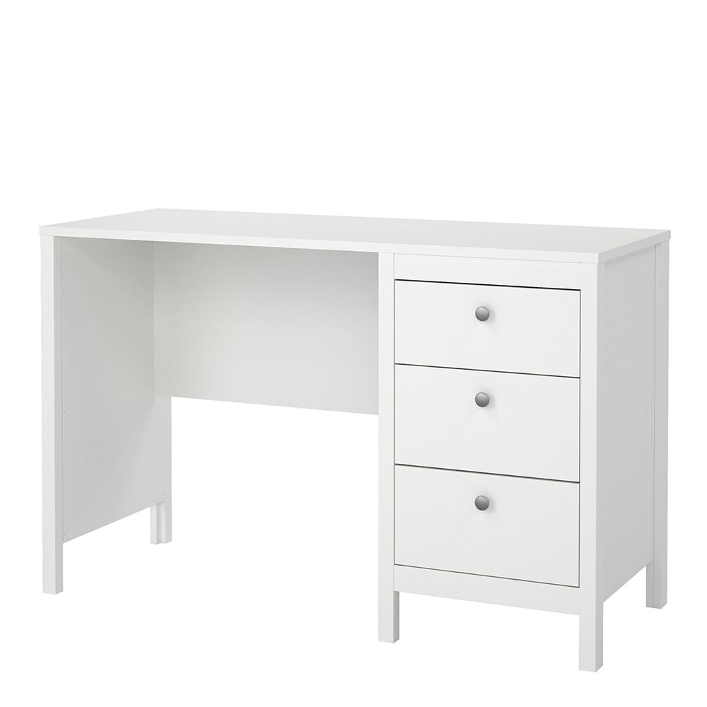 Madrid Desk 3 Drawers White