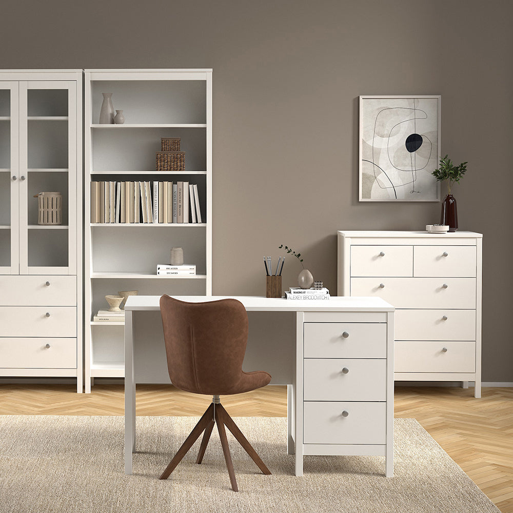 Madrid Desk 3 Drawers White