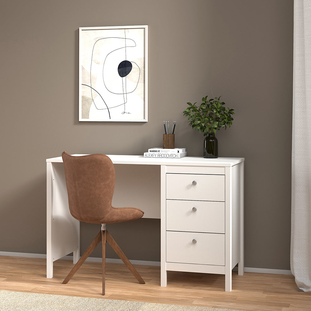 Madrid Desk 3 Drawers White