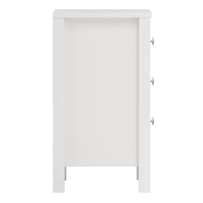 Madrid Bedside Table 3 Drawers in White