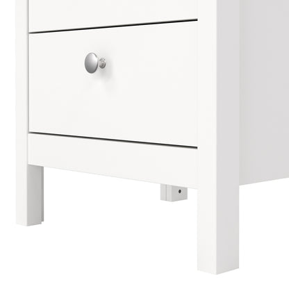 Madrid Bedside Table 3 Drawers in White