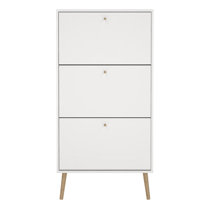 Cumbria Shoe Cabinet 3 Flip Down Doors White