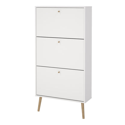 Cumbria Shoe Cabinet 3 Flip Down Doors White