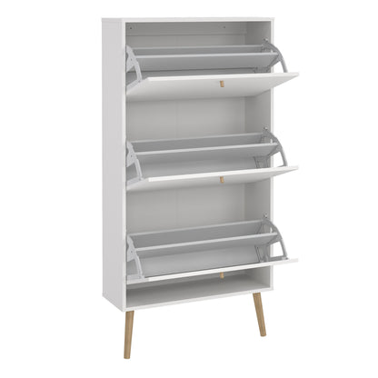 Cumbria Shoe Cabinet 3 Flip Down Doors White