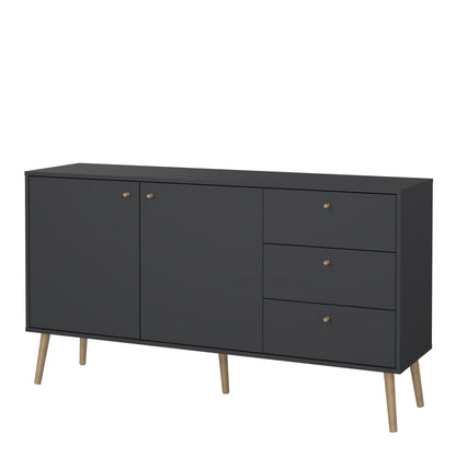 Cumbria Sideboard 2 Doors + 3 Drawers Dark Grey