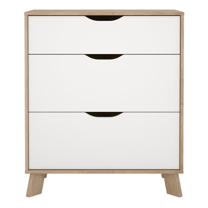 Ikast Chest 3 Drawers in Jackson Hickory and White