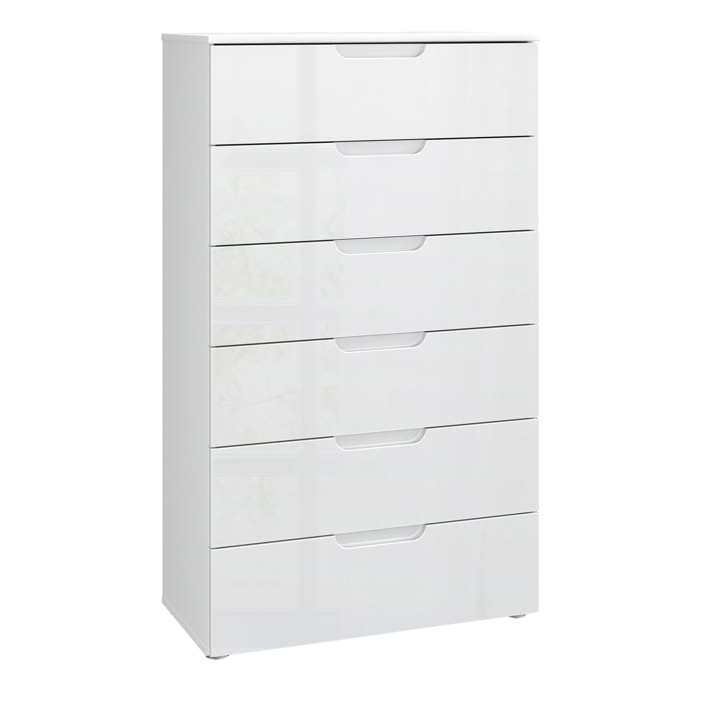 Sienna Chest of 6 Drawers in White/White High Gloss