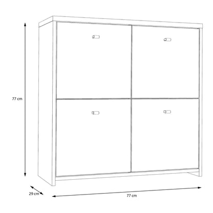 Best Chest Storage Cabinet with 4 Doors in Artisan Oak/White