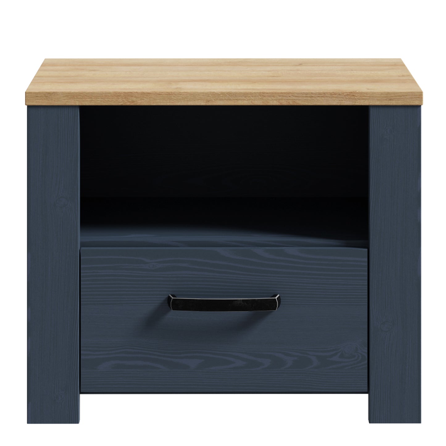 Bohol 1 Drawer Bedside in Navy/Oak