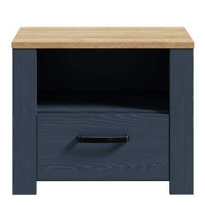 Bohol 1 Drawer Bedside in Navy/Oak