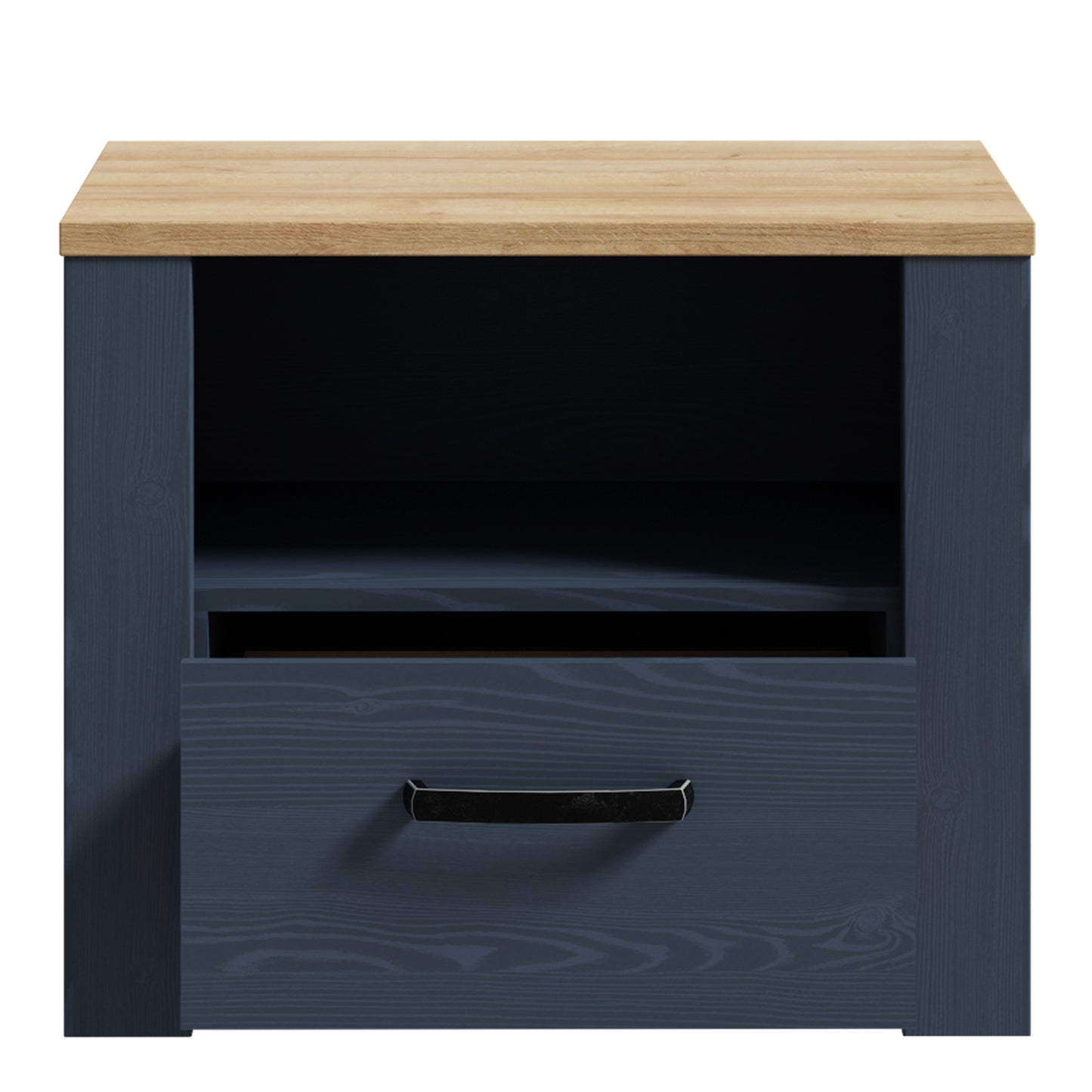 Bohol 1 Drawer Bedside in Navy/Oak